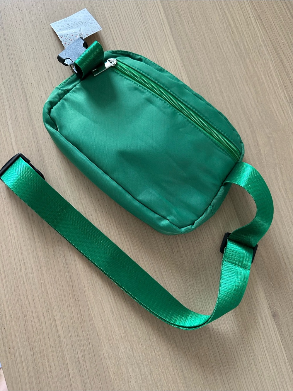 Green Satin Crossbody Belt Bag